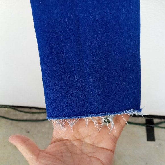 PACSUN Women's Ankle Jegging Jeans Size 30 High Rise Raw Hem Royal Blue Denim - Picture 7 of 15